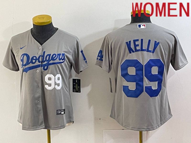 Women Los Angeles Dodgers 99 Kelly Grey 2024 Nike Game MLB Jersey style 12